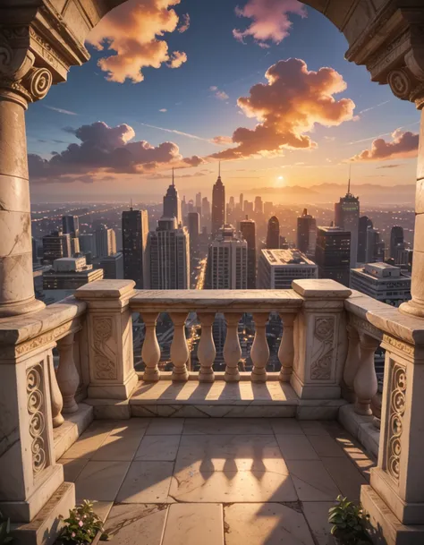 celestial balcony above a modern city pony