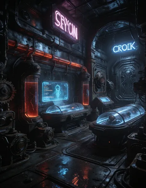 futuristic  chamber illu