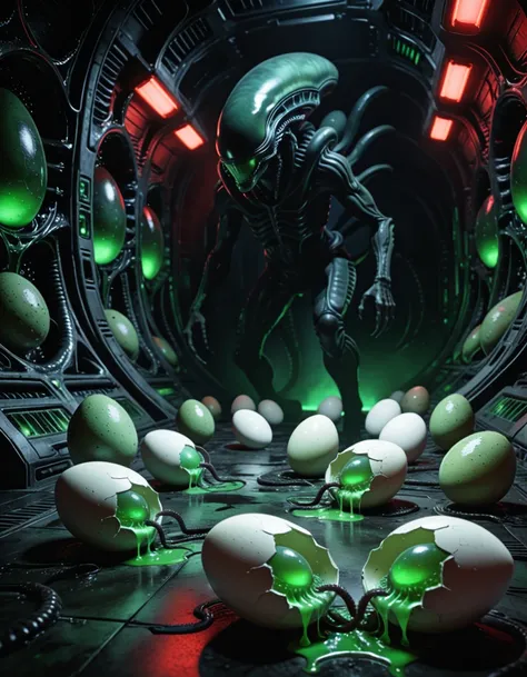 enormous alien hive interior