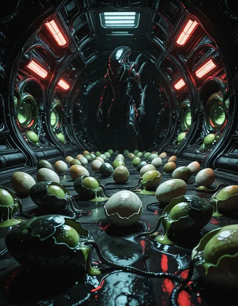 enormous alien hive interior illu