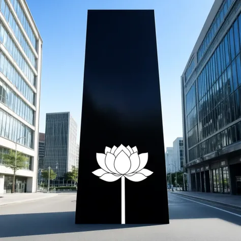 White_Lotus_depicted_on_a_Huge_Black_Monolith