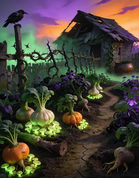 witch twisted vegetable garden