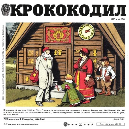 Soviet Krokodil Magazine Cover Style