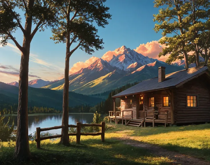 Log Cabin (Background) (Landscape) (NoobAI) (AD)