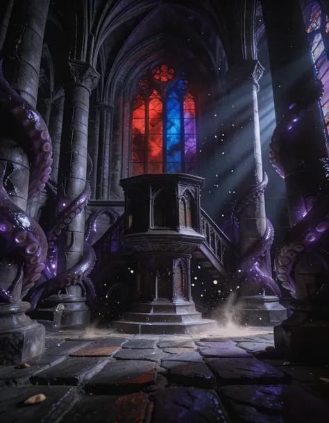 dark gothic cathedral pulpit illu