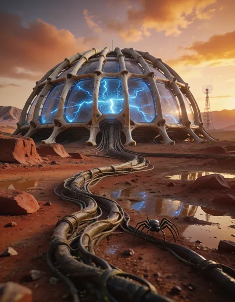 massive biomechanical dome structure illu