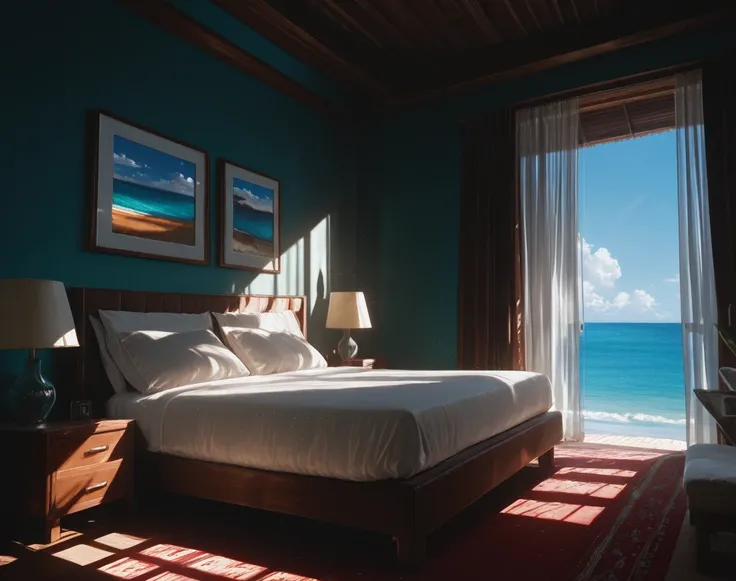 Luxury Beach Resort Bedroom (Background) (Illustrious) (AD)