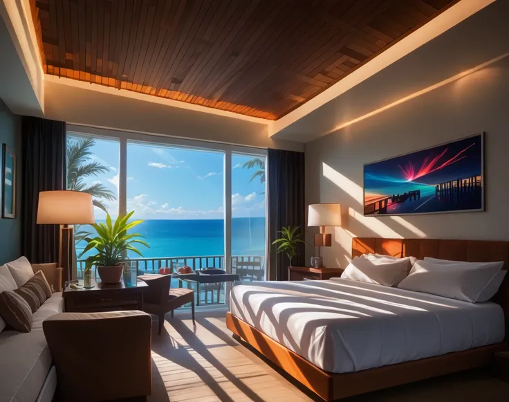 Luxury Beach Resort Bedroom (Background) (Pony) (AD)