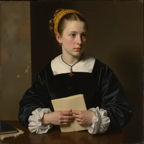 Vermeer Oil Painting — Quiet Dutch Interior