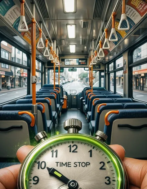 interior of empty japanese city bus illu