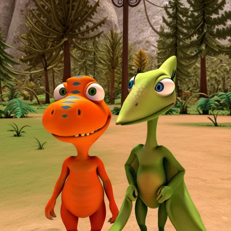 Buddy and Tiny Pteranodon (Dinosaur Train)