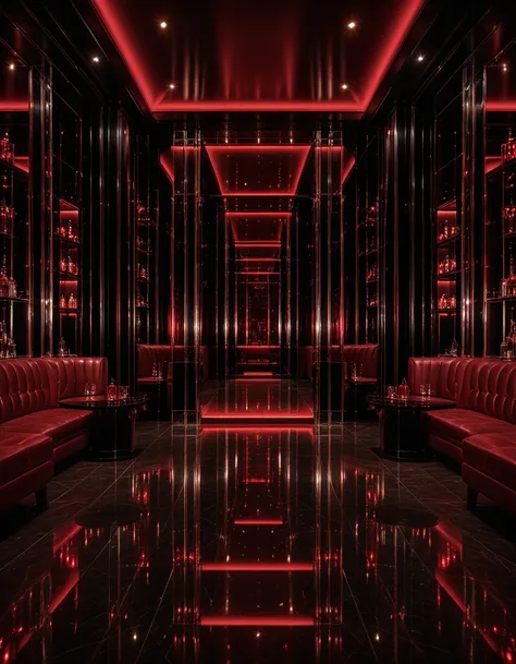 empty luxury red VIP nightclub lounge illu