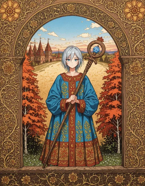 Ivan Bilibin Woodblock Print Style