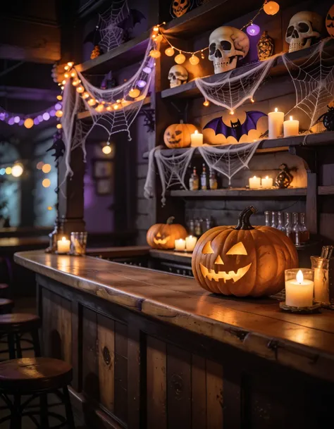 Halloween-themed bar interior pony