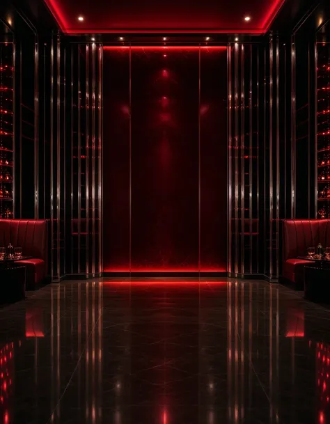 empty luxury red VIP nightclub lounge