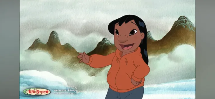 Lilo pelekai in orange hoodie