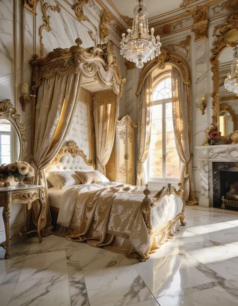 exclusive baroque victorian bedroom interior illu