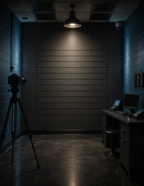 cinematic police mug shot room illu