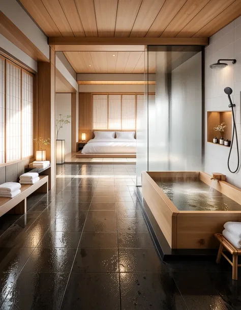 Japanese spa bedroom suite