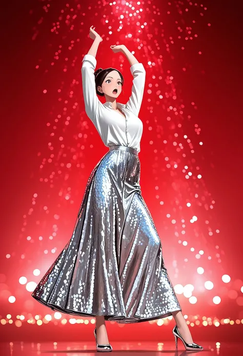 D201 Long Glittering Skirt