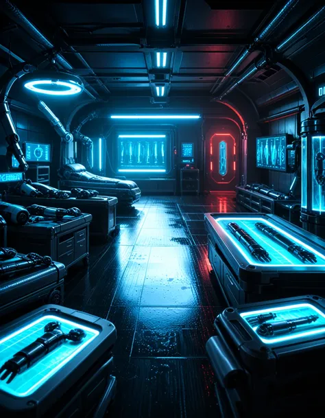 illegal cybernetic body modification lab