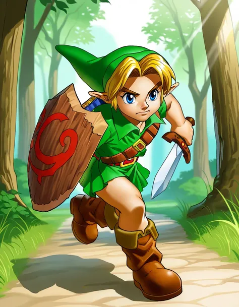 Young Link (The Legend of Zelda: Ocarina of Time) Official Art Style [Illustrious-XL]