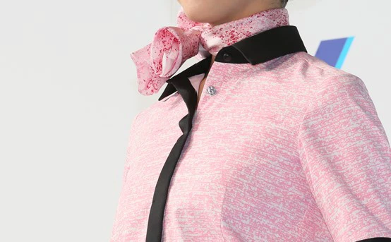 ANA cabincrew uniform pink