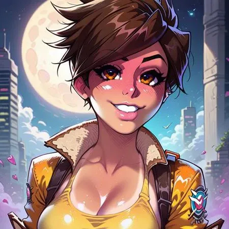 TRACER  Overwatch  - WITHOUT goggles-mask-glasses -NSFW- focused Pony-Comic style