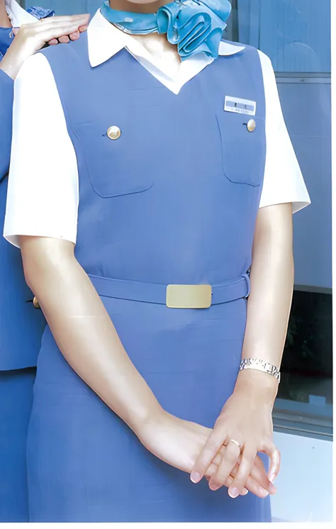 Japan air system cabincrew uniform blue