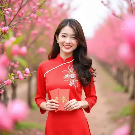 Ao dai hoa Tet