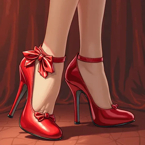 One of the potential design for the red shoes from the red shoes