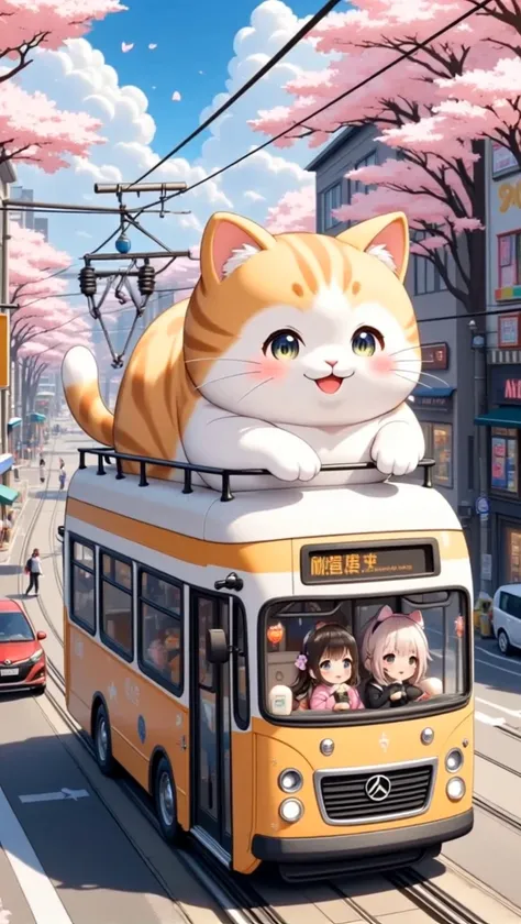 Cherry Blossom Cat Bus