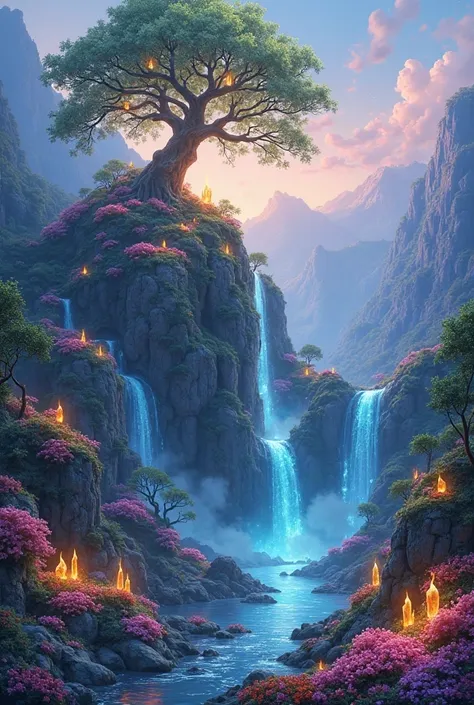 شلال مضئ