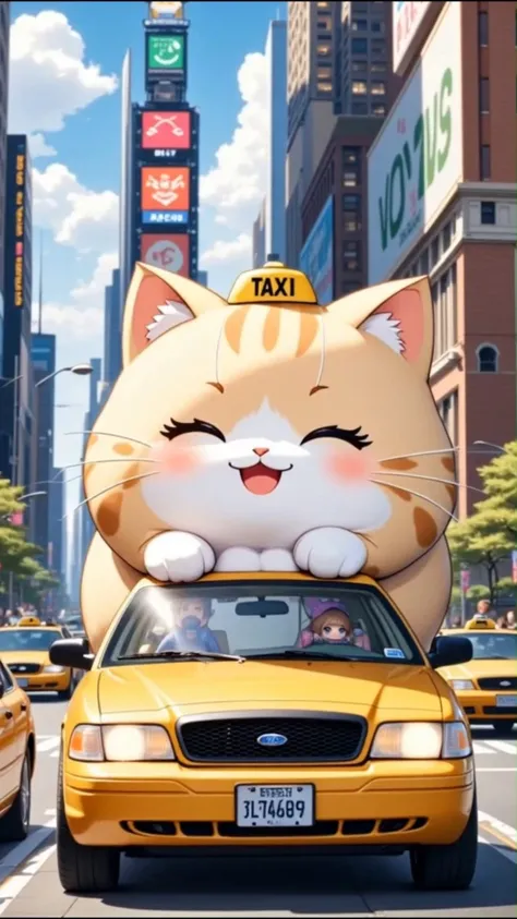 Exploring Times Square from a Taxi