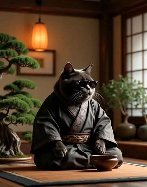 Contemplative Black Cat