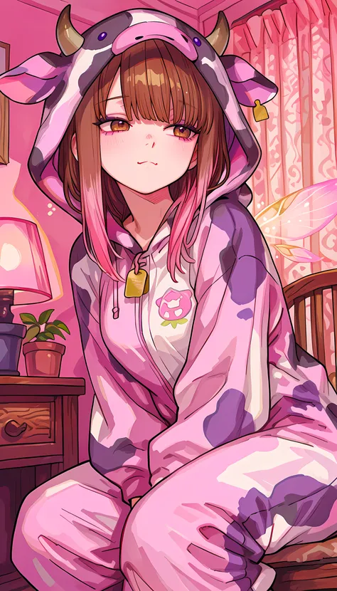 Indossare il pigiama da mucca nell'anime