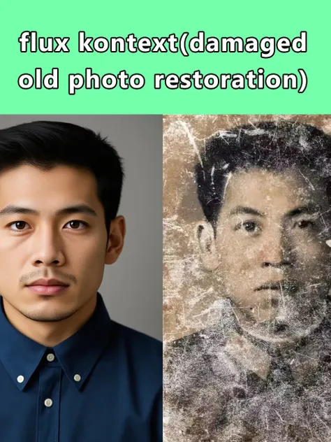 flux kontext(damaged old photo restoration)