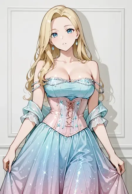 Gradient Glitter Gown illust