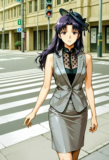 Sleeveless Suit & Pencil Skirt illust