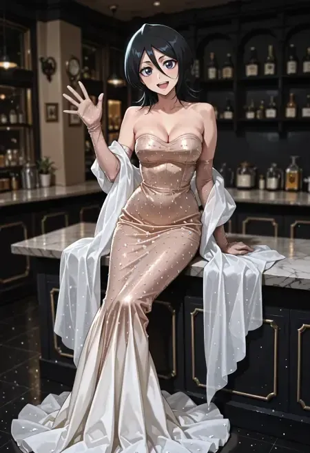 Rhinestone Mermaid Wedding Dress illust