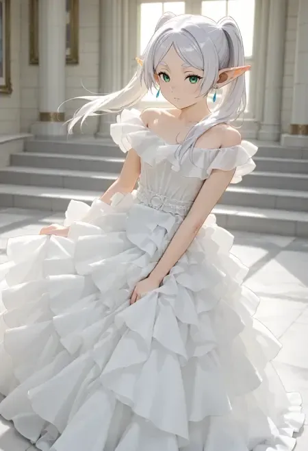 Ruffled Bridal Gown illust