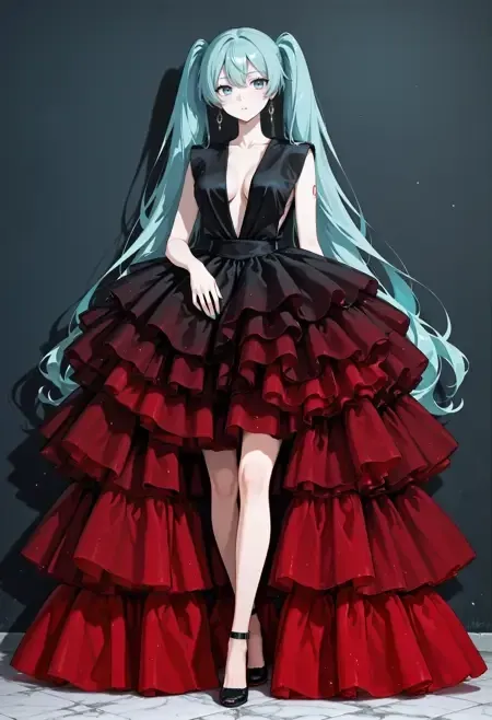Layered Tulle Dress illust
