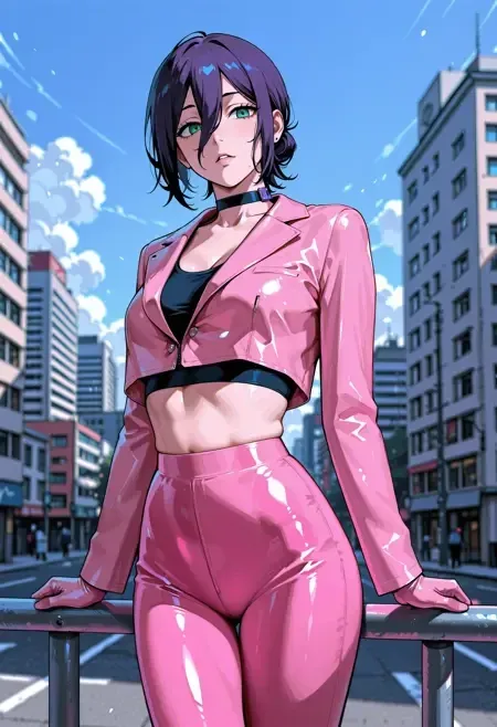 Cropped Jacket, Crop Top & Pants illust