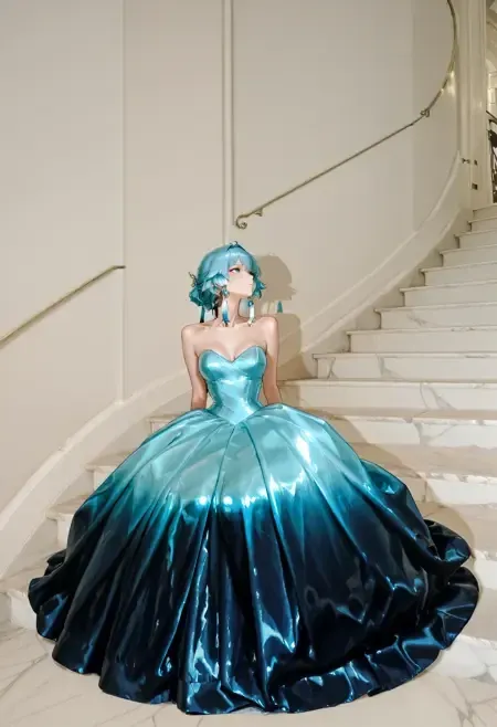 Ombre Liquid Satin Dress illust