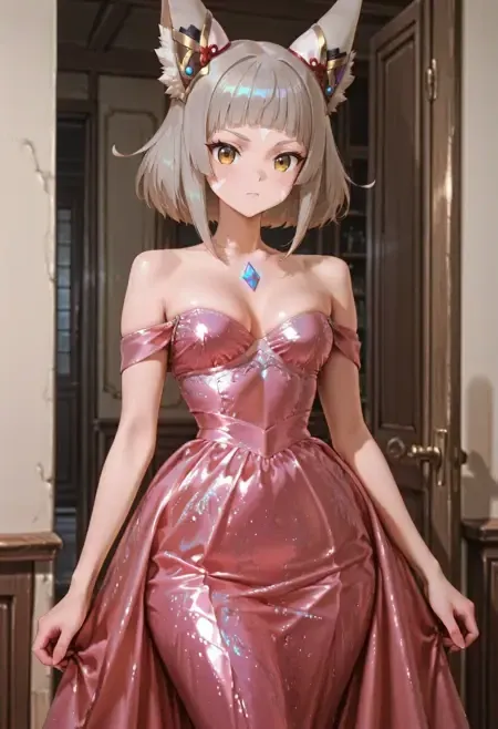 Glam Satin Beaded Dress illust