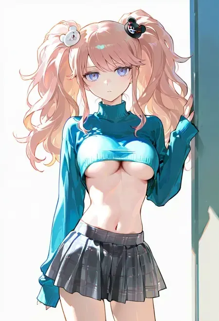 School Girl Costumes - Cropped Sweater illust