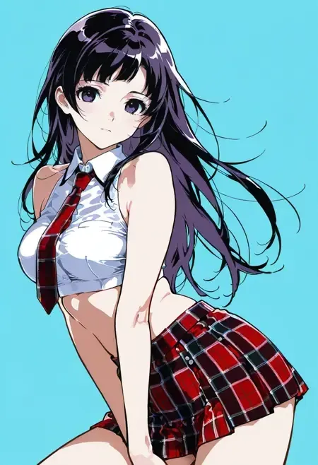 School Girl Costumes - Halter Crop Top illust