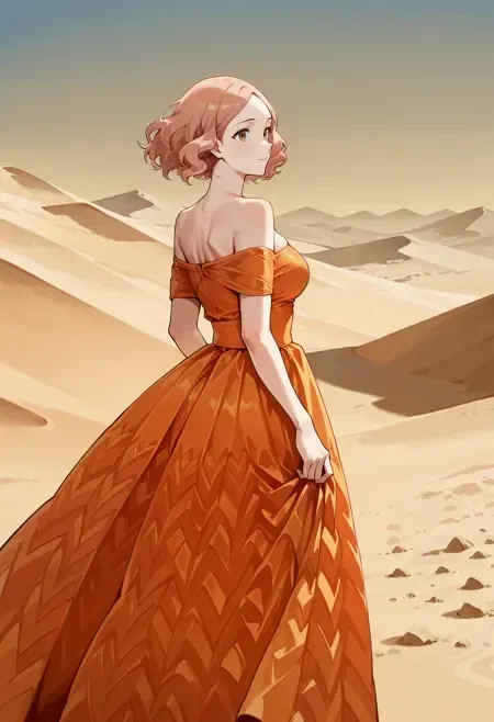 Orange Crinkle Dress illust
