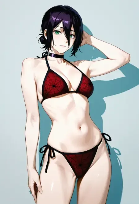 Red Spider Web Bikini illust
