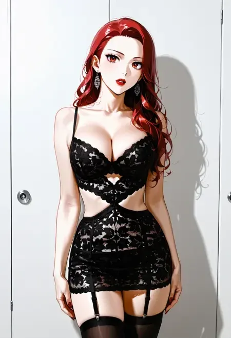 Lace  Cut-Out Dress illust